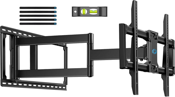 Pipishell Long Arm Full Motion TV Wall Mount for 42–90 Inch TVs up to 150 lbs, 40.1″ Long Extension, Pre-Assembled Corner TV Mount with Full Swivel, Tilt, Fits 8″/12″/16″/24″ Studs, Max VESA 800x400mm