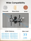 Pipishell Full Motion TV Wall Mount for 26-65 Inch TVs up to 77 lbs, Height Adjustable Corner Wall Mount Bracket with Articulating Arm, Swivel Extension Tilt, Max VESA 400x400mm, PIMF9
