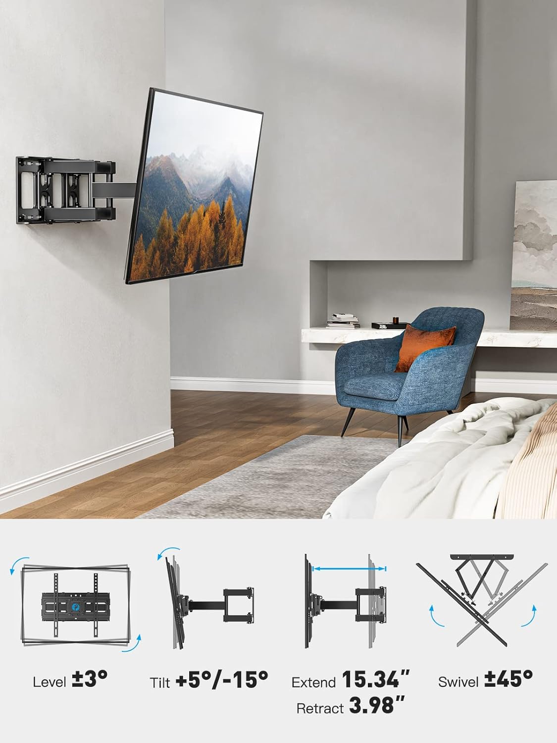 Full Motion TV Wall Mount Bracket For 26