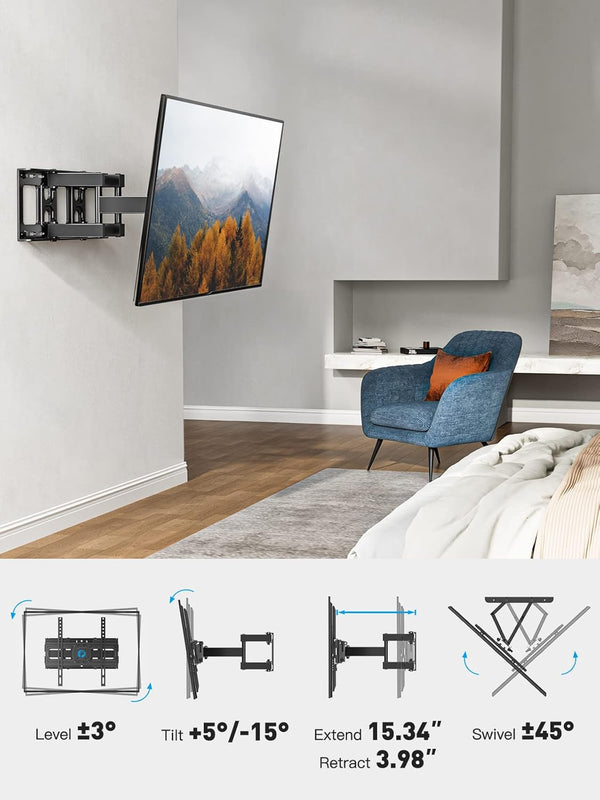 Full Motion TV Wall Mount Bracket For 26" To 65"TVs