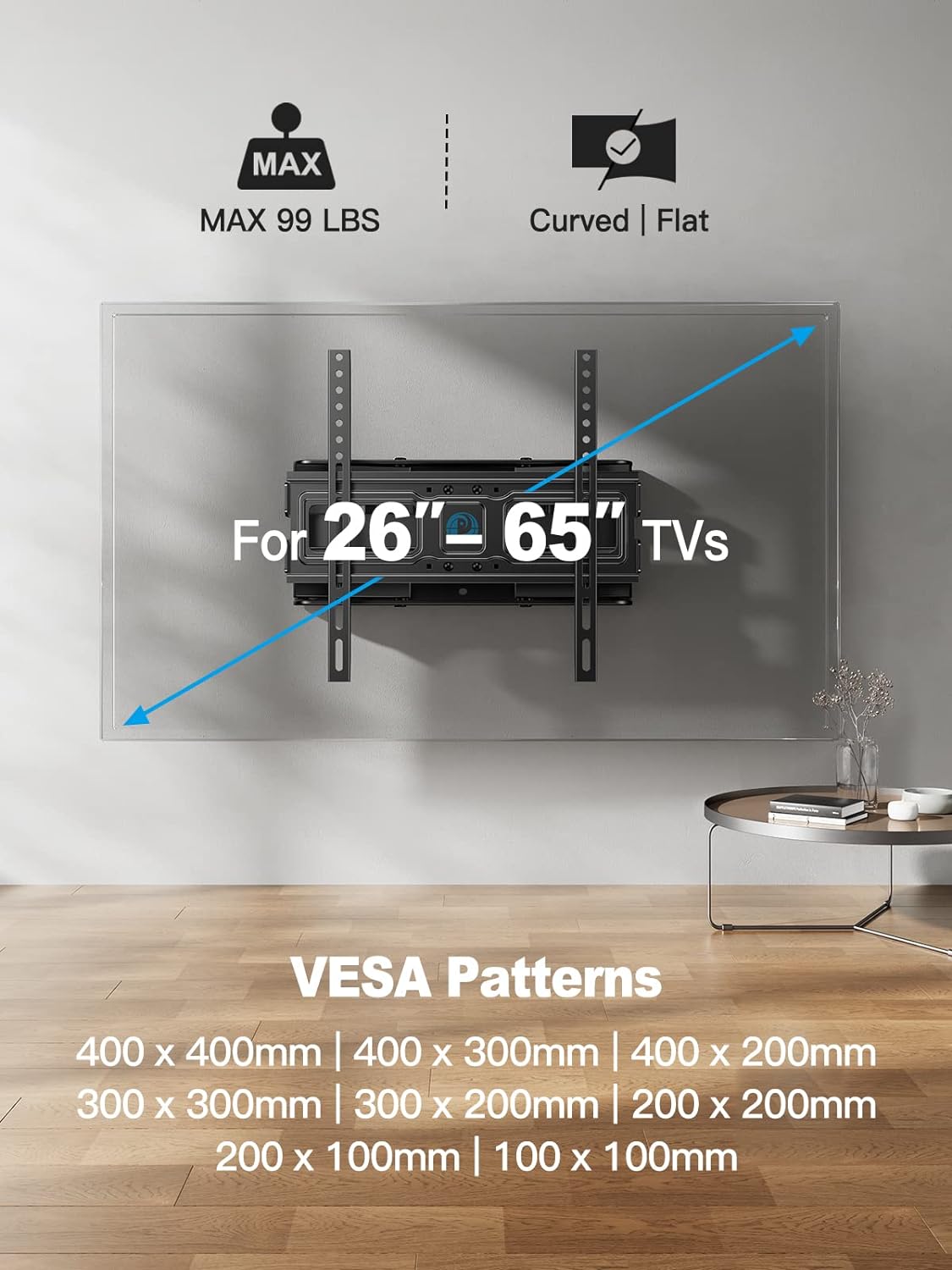 Full Motion TV Wall Mount Bracket For 26