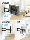 Pipishell Full Motion TV Wall Mount for 26-65 Inch TVs up to 77 lbs, Height Adjustable Corner Wall Mount Bracket with Articulating Arm, Swivel Extension Tilt, Max VESA 400x400mm, PIMF9