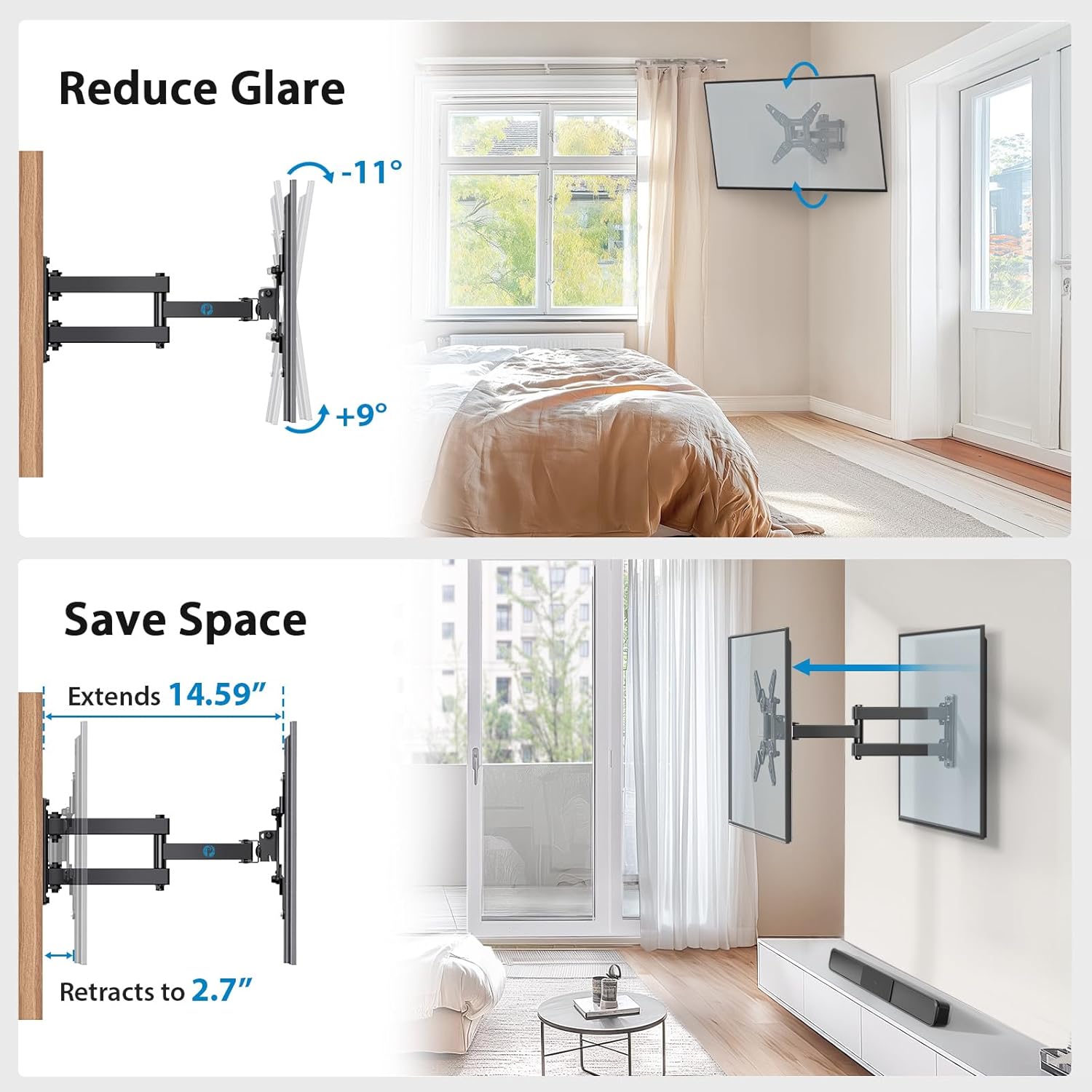 Full Motion TV Wall Mount For 13