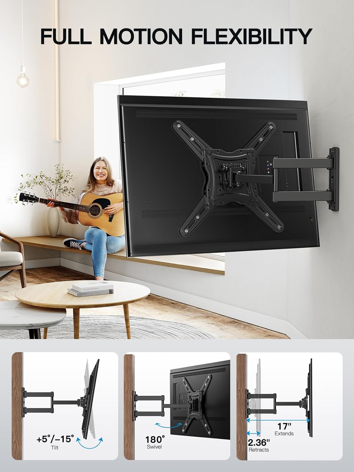 Full Motion TV Wall Mount For 26