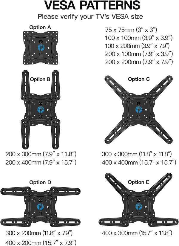 Full Motion TV Wall Mount For 26" To 60" TVs