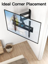 Pipishell Full Motion TV Wall Mount for 26-65 Inch TVs up to 77 lbs, Height Adjustable Corner Wall Mount Bracket with Articulating Arm, Swivel Extension Tilt, Max VESA 400x400mm, PIMF9