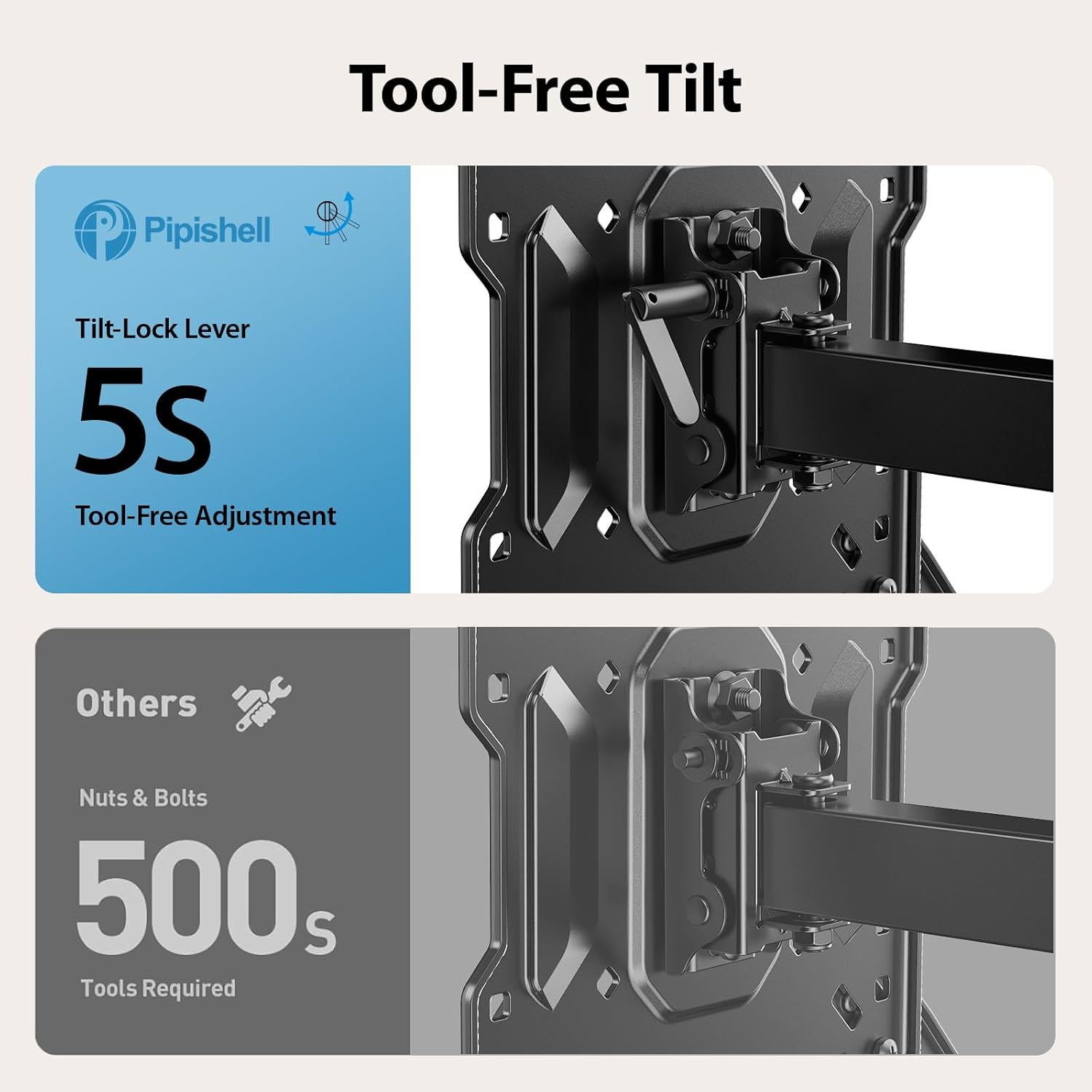 Pipishell Full Motion Long-Arm TV Wall Mount for 32-65 Inch TVs, Max VESA 400x400mm up to 110 lbs, 37.4” Long Extension Corner TV Mount, Swivel & Tilt, Space-Saving Wall Mount TV Bracket, PIMF26B