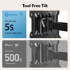 Pipishell Full Motion Long-Arm TV Wall Mount for 32-65 Inch TVs, Max VESA 400x400mm up to 110 lbs, 37.4” Long Extension Corner TV Mount, Swivel & Tilt, Space-Saving Wall Mount TV Bracket, PIMF26B